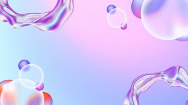 Kabarcıklı soyut arkaplan. 3D illüstrasyon, 3D canlandırma.