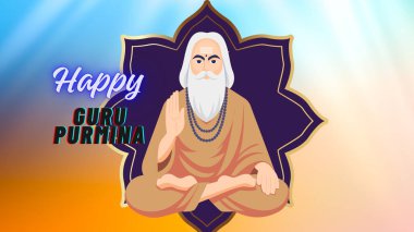 Mutlu guru purnima bayrak tasarımı illüstrasyonu