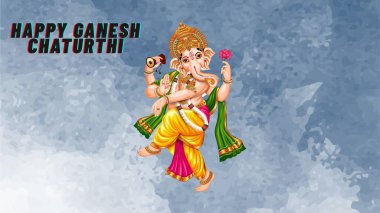 Mutlu bir Lord Ganesha 'nın vektör çizimi