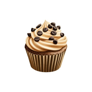 Kremalı kek, çikolatalı kek, kek, beyaza izole edilmiş kek. 3 Boyutlu Hazırlama