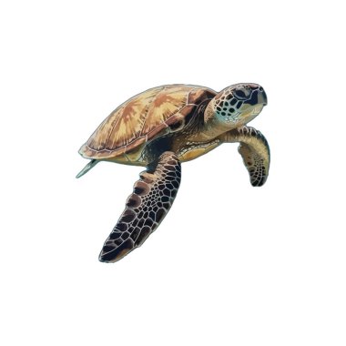 Deniz kaplumbağası beyaz arka plan üzerinde izole