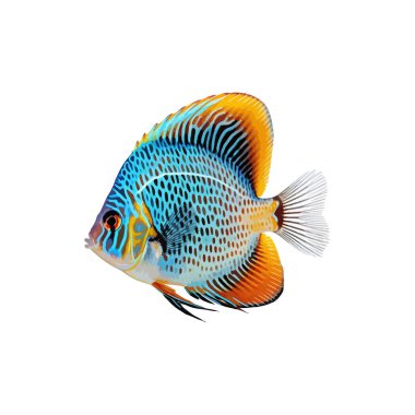 beyaz izole mavi balık.