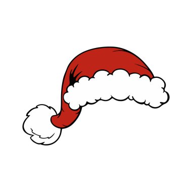 Noel Baba şapkası simgesi izole