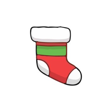 Noel Baba çorap vektör simgesi