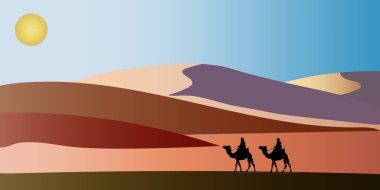 Bir çöl manzarasının vektör çizimi