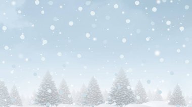 Kış manzarası karla kaplı ağaçlar ve kar taneleri