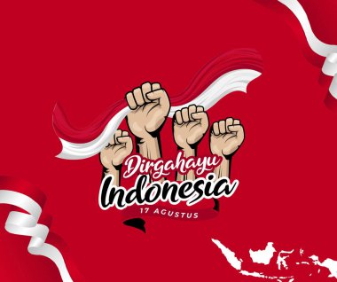 Endonezya 'nın bağımsızlık günü vektör tasarımı illüstrasyonu
