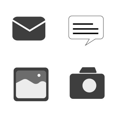 İleti simgelerinin vektör çizimi.