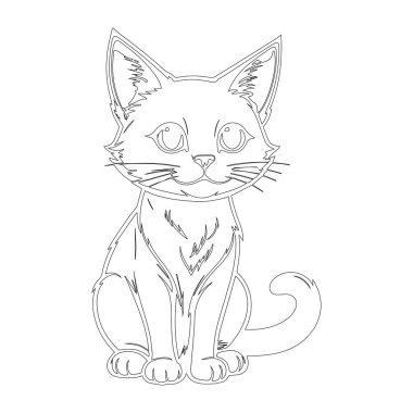 Sevimli kedi boyama sayfası. siyah ve beyaz vektör sanatı. Çocuklar için boyama kitabı.
