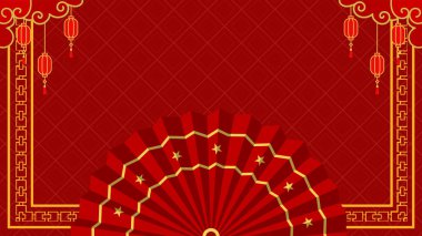 Çin Yeni Yılı Kırmızı Altın Arkaplan