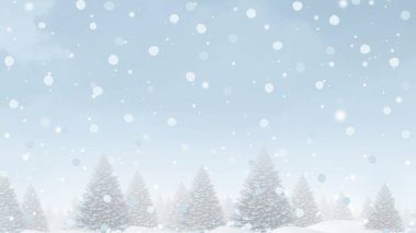 Köknar ağacı ve karlı Noel arkaplanı