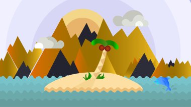 Dağ arka plan ile düz manzara arka plan