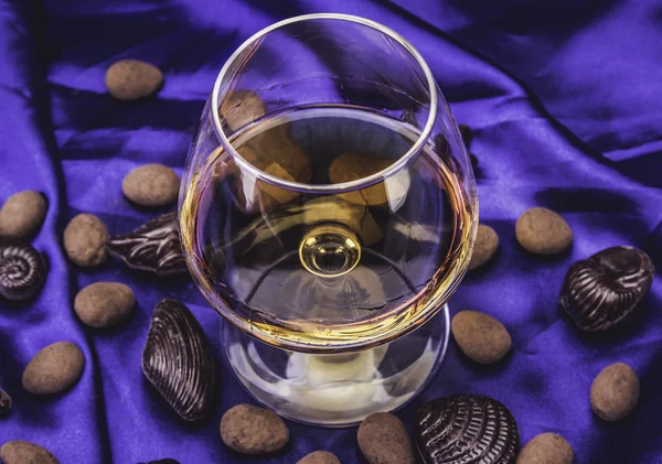 Brandy glass with background — Stock Photo, Image