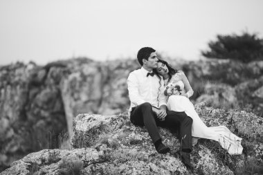 Bir düğün yürüyüş güzel Çift