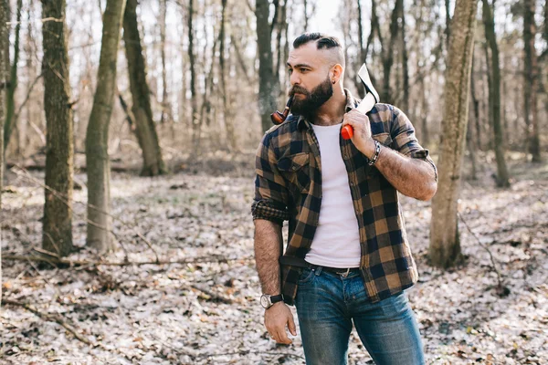 young man in forest