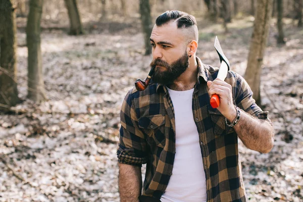 Young man in forest — Stock Photo, Image