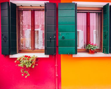 renkli evler burano Adası 