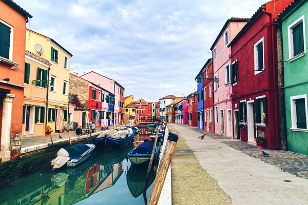 Renkli evler burano Adası — Stok fotoğraf