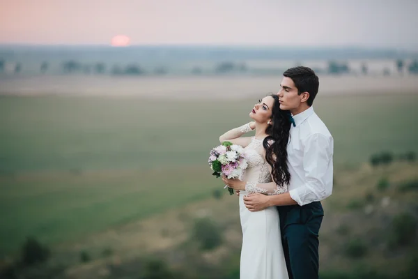 Hermosa pareja en un paseo de bodas —  Fotos de Stock