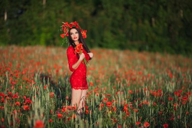 Gelincik tarlasında kız