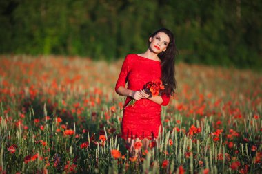 Gelincik tarlasında kız