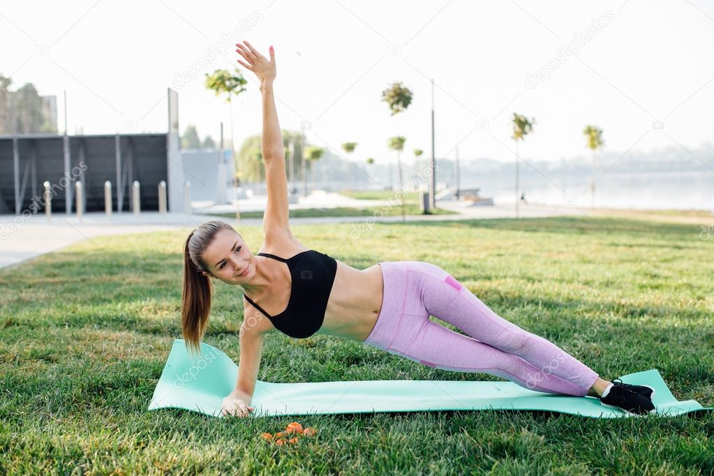 woman doing fitness exercises