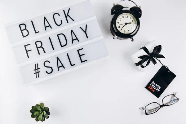 Creative Top View Flat Lay Promoção Composição Black Friday Venda — Fotografia de Stock