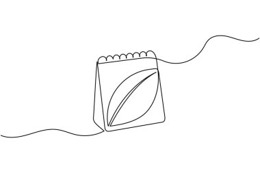 Masa takvimi minimalist ofis takvimi konsept tablo illüstrasyonunu çizen sürekli bir satır