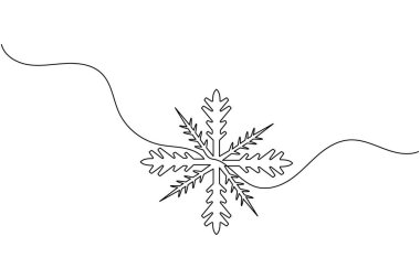 Kar taneleri, minimalist kış mevsimi sembolü çizerek aralıksız bir çizgi çizerler.