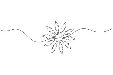 Kar taneleri, minimalist kış mevsimi sembolü çizerek aralıksız bir çizgi çizerler.