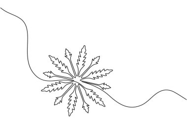 Kar taneleri, minimalist kış mevsimi sembolü çizerek aralıksız bir çizgi çizerler.