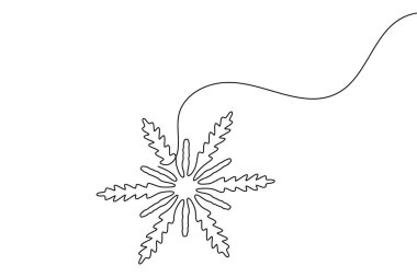 Kar taneleri, minimalist kış mevsimi sembolü çizerek aralıksız bir çizgi çizerler.