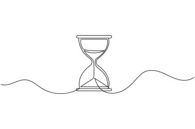 Kum saati minimalist kum zamanlayıcısı çizimi için sürekli bir çizgi