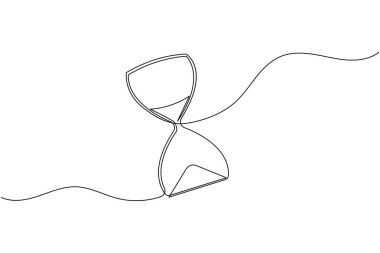 Kum saati minimalist kum zamanlayıcısı çizimi için sürekli bir çizgi