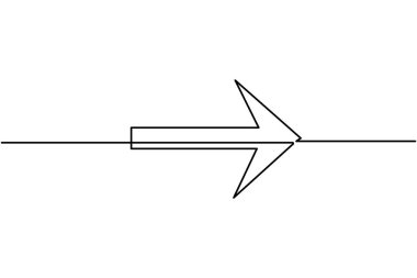 Aralıksız bir çizgi çizerek minimalist yön vektör çizimi
