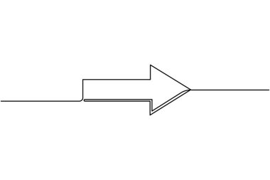 Aralıksız bir çizgi çizerek minimalist yön vektör çizimi