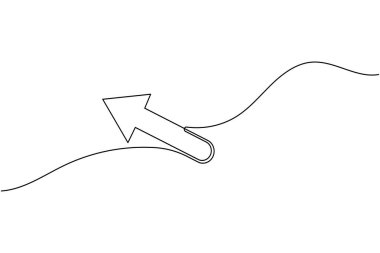 Aralıksız bir çizgi çizerek minimalist yön vektör çizimi