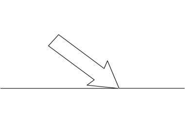 Aralıksız bir çizgi çizerek minimalist yön vektör çizimi