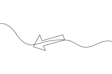 Aralıksız bir çizgi çizerek minimalist yön vektör çizimi