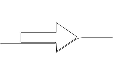 Aralıksız bir çizgi çizerek minimalist yön vektör çizimi