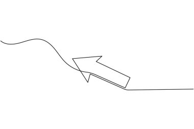 Aralıksız bir çizgi çizerek minimalist yön vektör çizimi