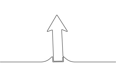 Aralıksız bir çizgi çizerek minimalist yön vektör çizimi