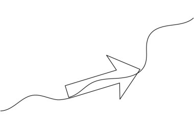 Aralıksız bir çizgi çizerek minimalist yön vektör çizimi