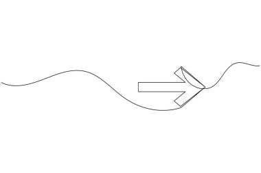 Aralıksız bir çizgi çizerek minimalist yön vektör çizimi