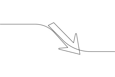 Aralıksız bir çizgi çizerek minimalist yön vektör çizimi