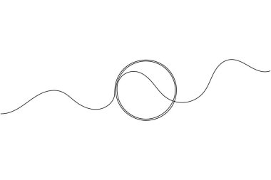 Minimalist stil geometrik özet çiziminin sürekli bir çizgi çizimi