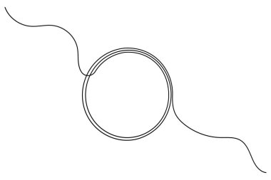 Minimalist stil geometrik özet çiziminin sürekli bir çizgi çizimi