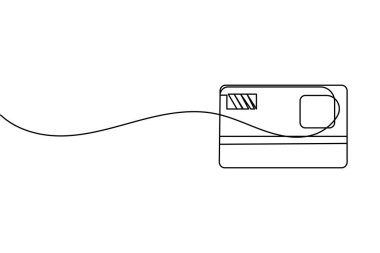 Kredi kartı kesintisiz bir satır minimalist finans konsepti çizimi