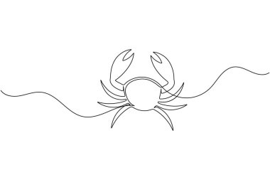 Deniz sanatları tasarımı için en az yengeç deniz hayvanı çizimi