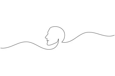 İnsan yüzü profili minimalist tarzda izole edilmiş tasvirler çizer.